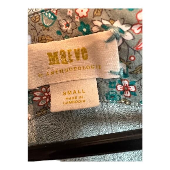 Maeve Anthropologie Blouse Shirt Top Craped Crossover Blue Textured Small - Picture 4 of 10